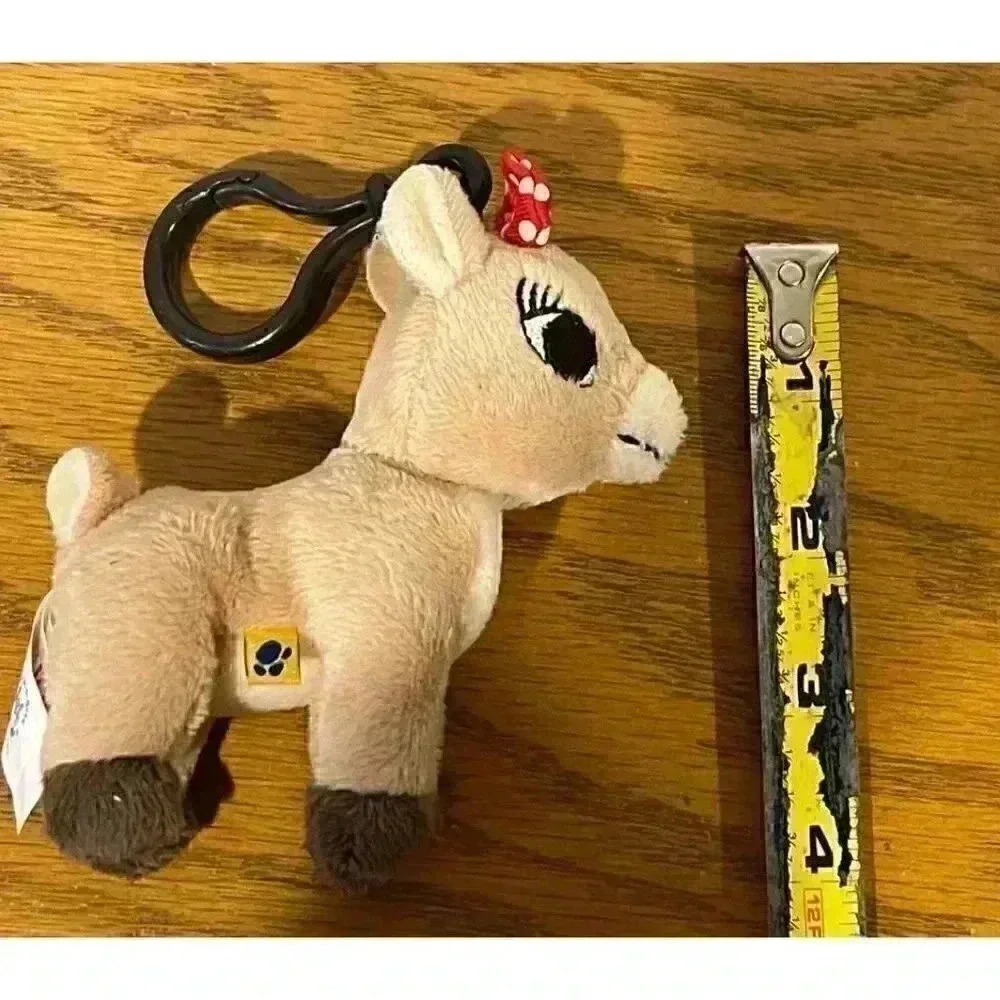 Rudolph‎ Girl with bow 4” plush with key loop